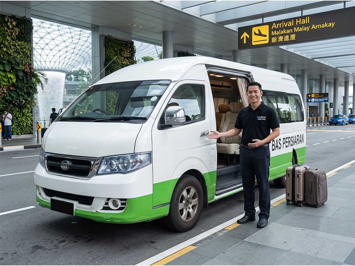 Luggage loaded for an airport van transfer in Singapore and Malaysia