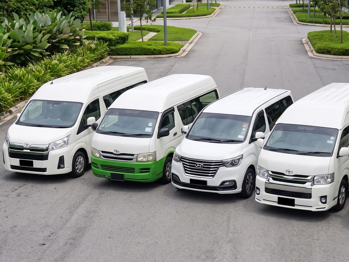 Comfortable van interior for Singapore to Malaysia charter